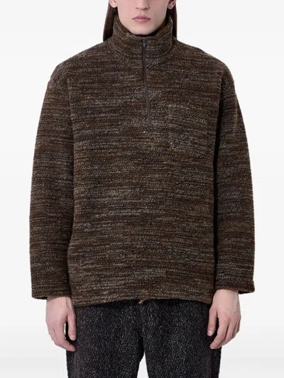 Engineered Garments Mélange-effect Jumper In Brown