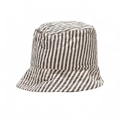 Engineered Garments Men's Bucket Hat In Natural/black Stripe Cotton In Multi