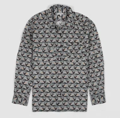 Engineered Garments Men's Classic Shirt In Bird Print Lawn In Gray