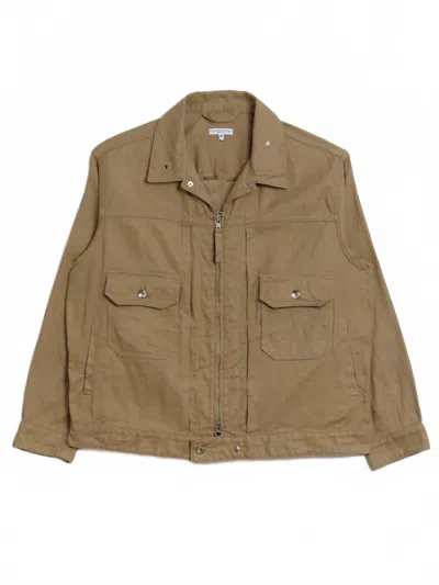 Engineered Garments Men's Trucker Jacket In Khaki Cl Java Cloth In Brown
