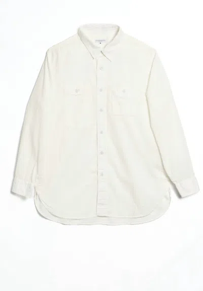 Engineered Garments Men's Work Shirt In White In Transparent