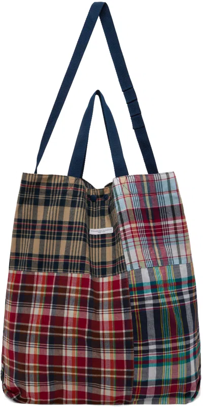 Engineered Garments Multicolor Carry All Reversible Tote In Sw014 Navy Square Pa