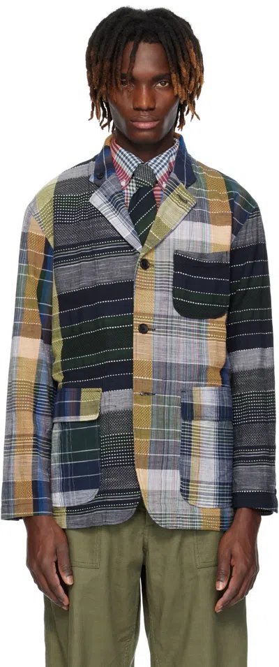 Engineered Garments Multicolor Loiter Blazer In Es069 Navy/yellow/gr