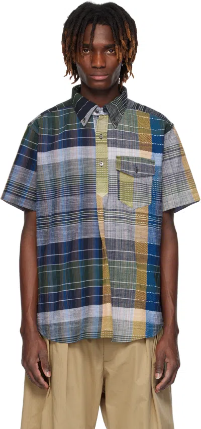 Engineered Garments Multicolor Popover Bd Shirt In Es069 Navy/yellow/gr