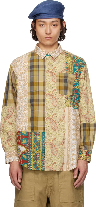 Engineered Garments Multicolor Short Collar Shirt In Es066 Olive Cotton M