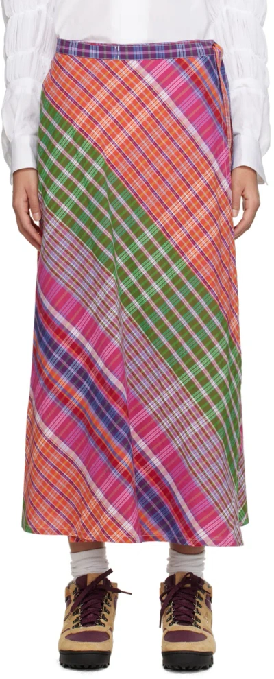 Engineered Garments Multicolor Wrap Midi Skirt In Es052 Multi Color Co