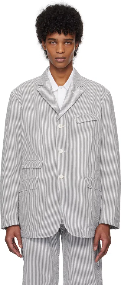 Engineered Garments Navy & White Andover Blazer In Zt213 B - Navy Cotto