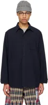 Engineered Garments Navy Button Shirt In Zt188 A - Dk.navy To