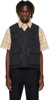 Engineered Garments Navy C-1 Vest In Pb002 Dk.navy High C