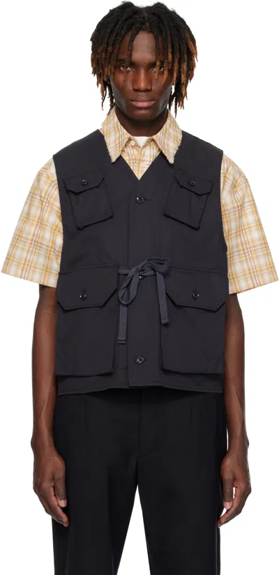 Engineered Garments Navy C-1 Vest In Pb002 Dk.navy High C