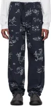 Engineered Garments Twill Casual Pants In Ct285 B - Navy Anima
