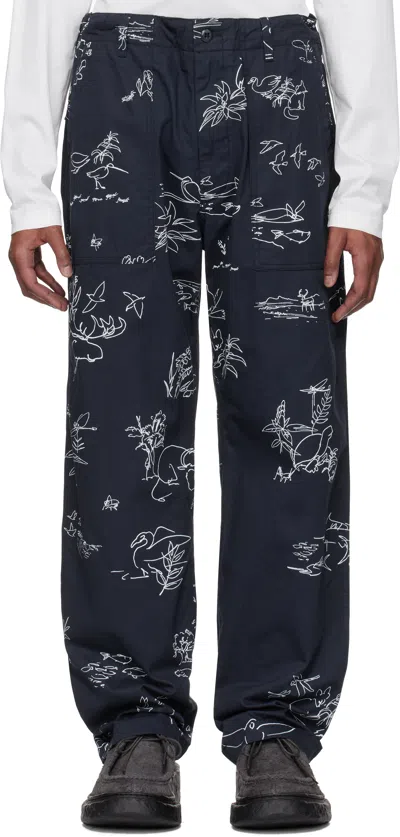 ENGINEERED GARMENTS NAVY FATIGUE TROUSERS