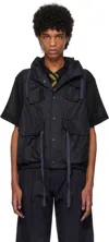 Engineered Garments Navy Field Vest In Kd002 A - Dk.navy Ny