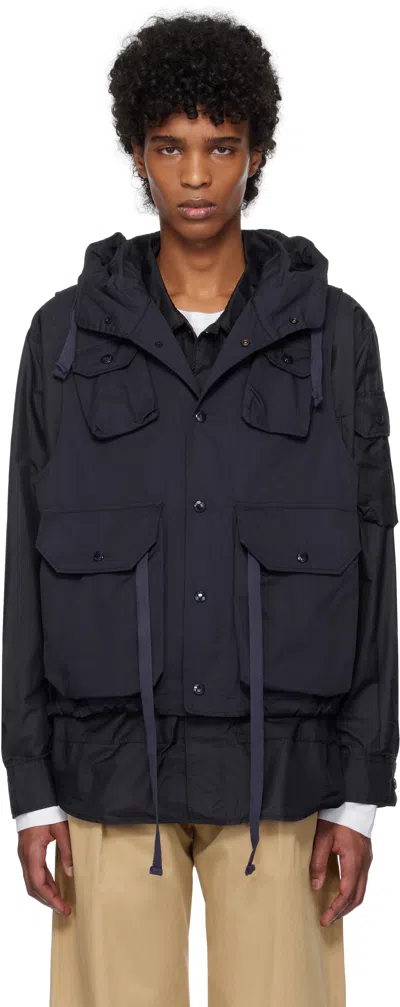 Engineered Garments Navy Field Vest In Pb002 Dk.navy High C