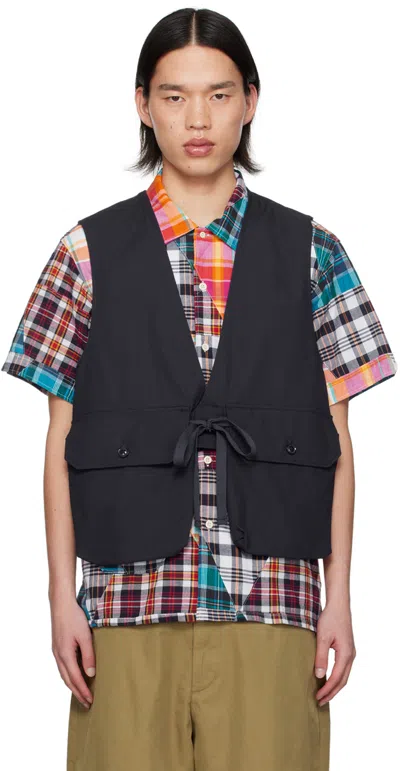 Engineered Garments Navy Flap Pocket Vest In Ct114 A - Dk.navy Co