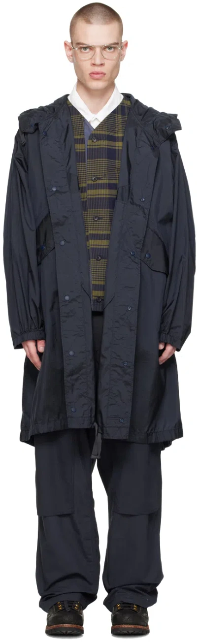 Engineered Garments Navy Highland Parka In Dz028 A - Navy Nylon