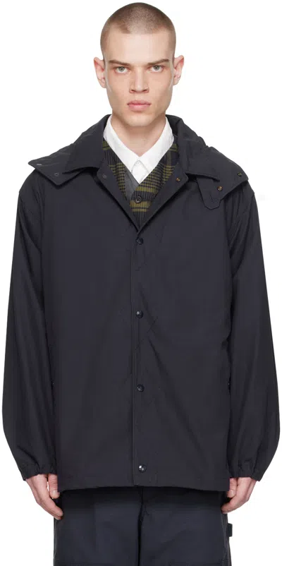 Engineered Garments Navy Hooded Jacket In Sl003 A - Dk.navy Pc
