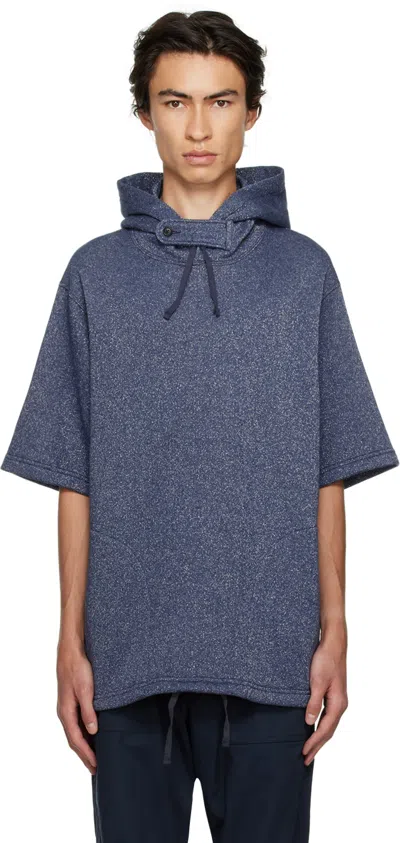 Engineered Garments Navy Short Sleeve Hoodie In Bc005 Navy Glitter F