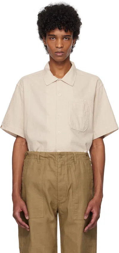 Engineered Garments Off-white Camp Shirt In Zt219 Natural Cl She