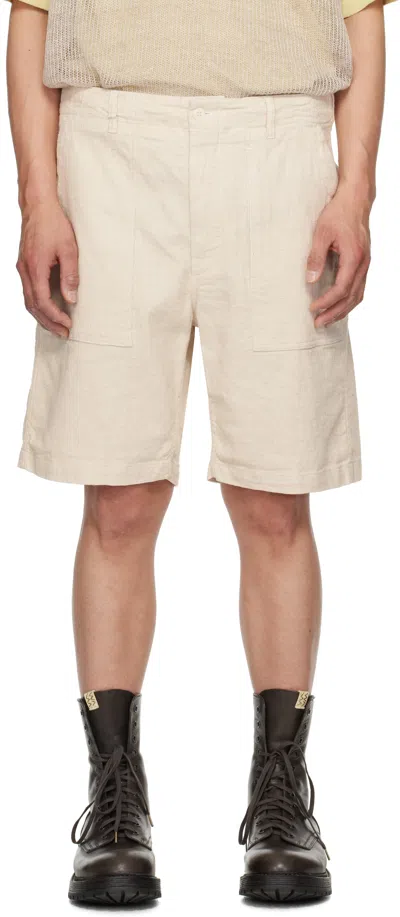 Engineered Garments Off-white Fatigue Shorts In Zt214 C - Natural Cl