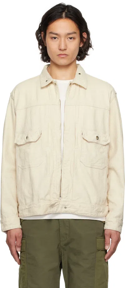 Engineered Garments Off-white Trucker Jacket In Zt214 C - Natural Cl