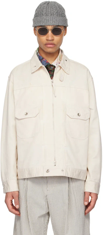 Engineered Garments Off-white Zip Jacket In Ct164 Natural Chino