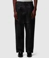 Engineered Garments Officer Pant In Black Cotton Distressed Print