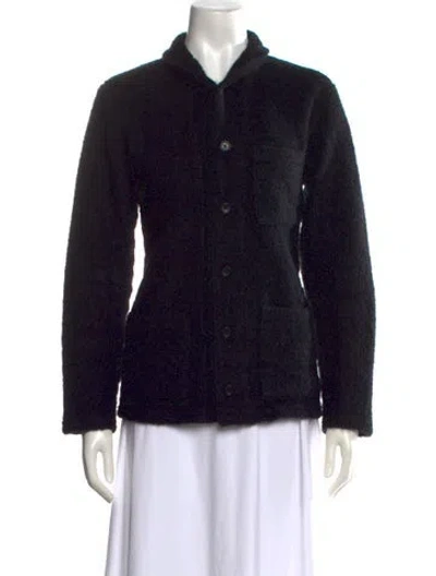 Pre-owned Engineered Garments Open Front Sweater In Black