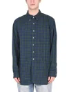 Engineered Garments Relaxed Fit Shirt Button Collar Plaid In Black