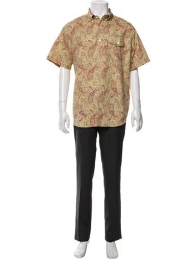 Pre-owned Engineered Garments Paisley Print Short Sleeve Shirt In Neutral