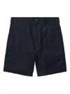 Engineered Garments Patch-pocket Cotton-linen Blend Shorts In Blue