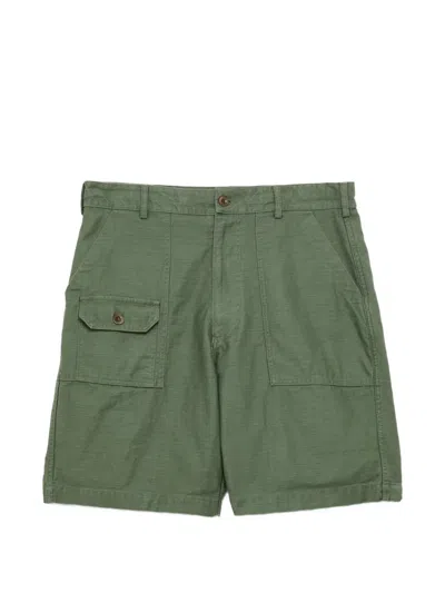 Engineered Garments Patch-pocket Cotton Shorts In Green
