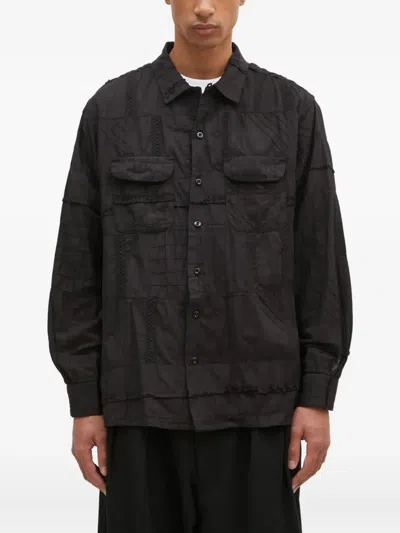 Engineered Garments Patchwork Shirt Jacket In Black