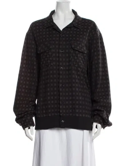 Pre-owned Engineered Garments Plaid Print Jacket In Brown