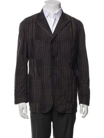 Pre-owned Engineered Garments Plaid Print Jacket In Purple