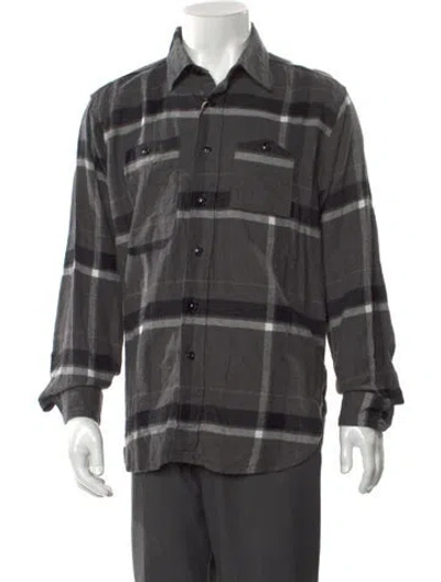 Pre-owned Engineered Garments Plaid Print Long Sleeve Shirt W/ Tags In Gray