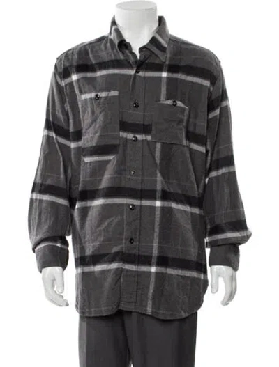 Pre-owned Engineered Garments Plaid Print Long Sleeve Shirt W/ Tags In Gray