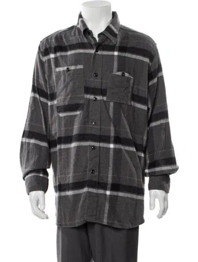 Pre-owned Engineered Garments Plaid Print Long Sleeve Shirt W/ Tags In Grey
