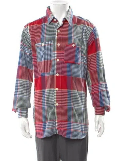 Pre-owned Engineered Garments Plaid Print Long Sleeve Shirt W/ Tags In Multi