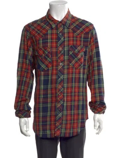 Pre-owned Engineered Garments Plaid Print Long Sleeve Western Shirt In Multi