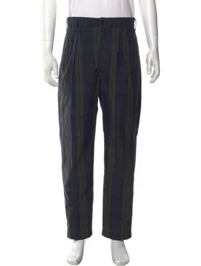 Pre-owned Engineered Garments Plaid Print Pants In Blue