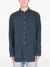Engineered Garments Relaxed Fit Shirt Button Collar Plaid In Black