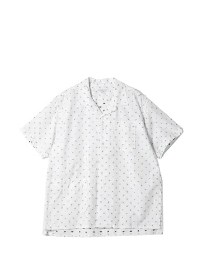 Engineered Garments Pocket Printed Camp Shirt In White