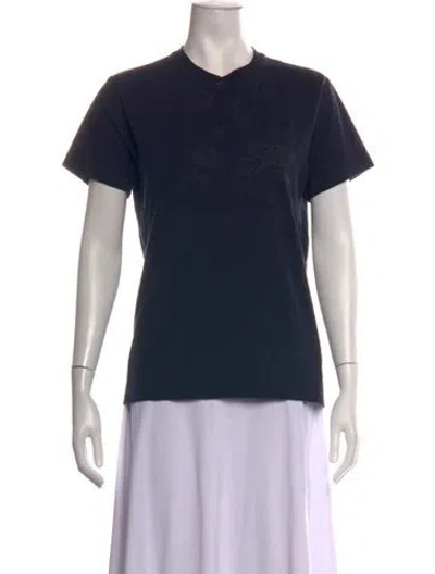 Pre-owned Engineered Garments Printed Crew Neck T-shirt In Blue