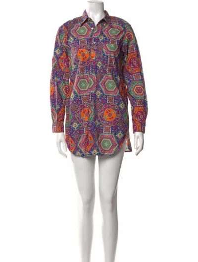 Pre-owned Engineered Garments Printed Mini Dress In Multicolor
