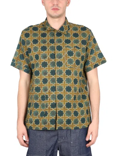 Engineered Garments Printed Short-sleeved Shirt With Classic Collar In Multicolour