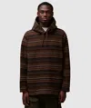 Engineered Garments Pullover Hoodie In Brown Fair Isle Stripe Sweater Knit
