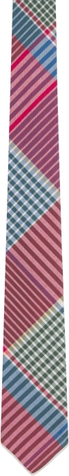 Engineered Garments Red & Green Check Tie In Es065 Red/green Cott