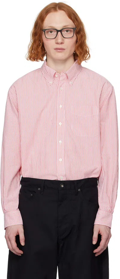 Engineered Garments Red & White 19 Century Bd Shirt In Sd031 C - Red/white