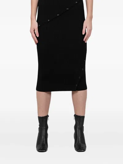 Engineered Garments Ribbed Button-fastening Skirt In Black